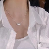 S925 sterling silver smile Pea necklace: Simple and versatile. The love bean collarbone chain features a niche design for daily wear Application Scenario